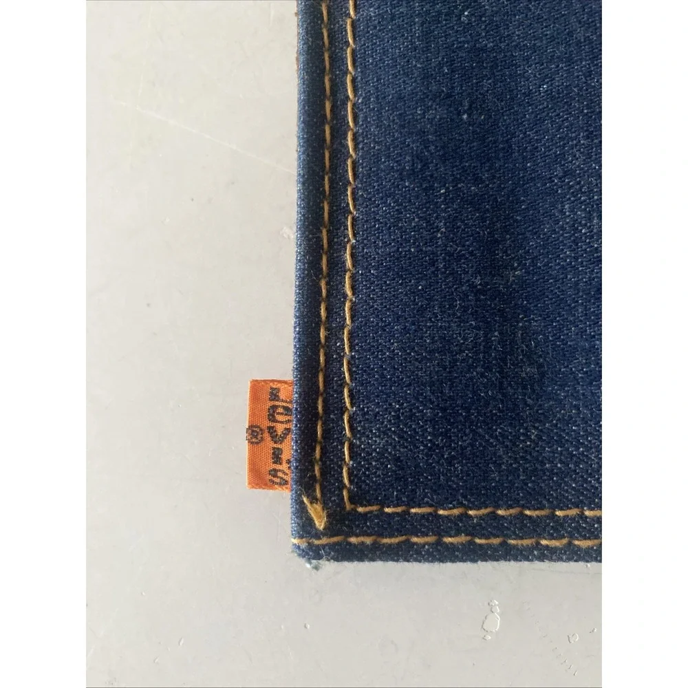 70s Vintage Levi's Orange Tab bifold leather / Denim wallet Rare